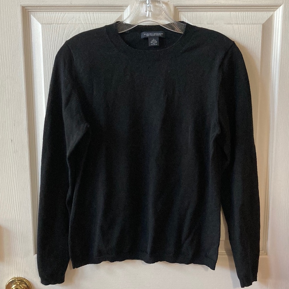 Banana Republic Black Merino Wool Sweater L